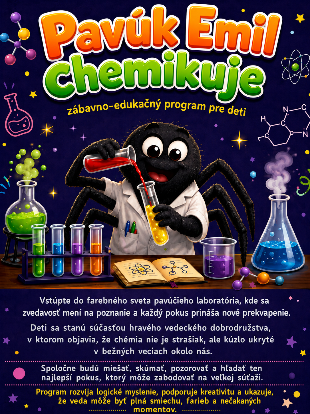 Pavúk Emil chemikuje
